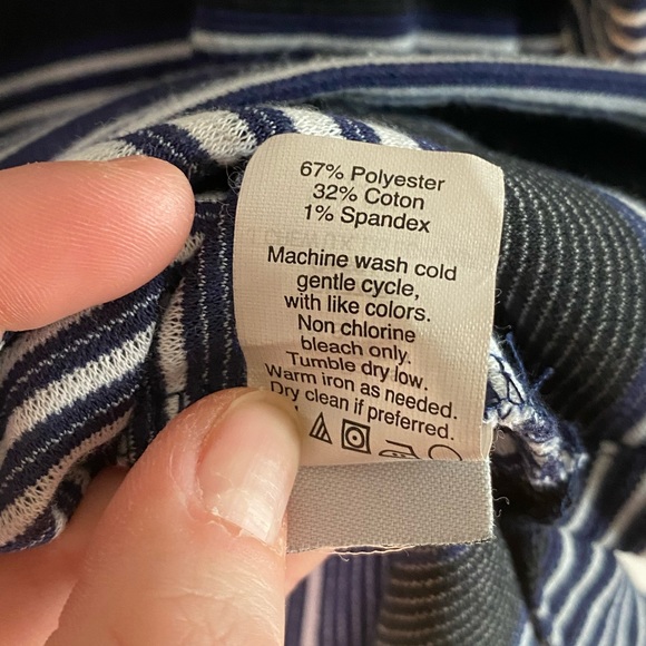 Madewell | EUC medium black, navy, and white striped 3/4 length sleeve top - Picture 6 of 6